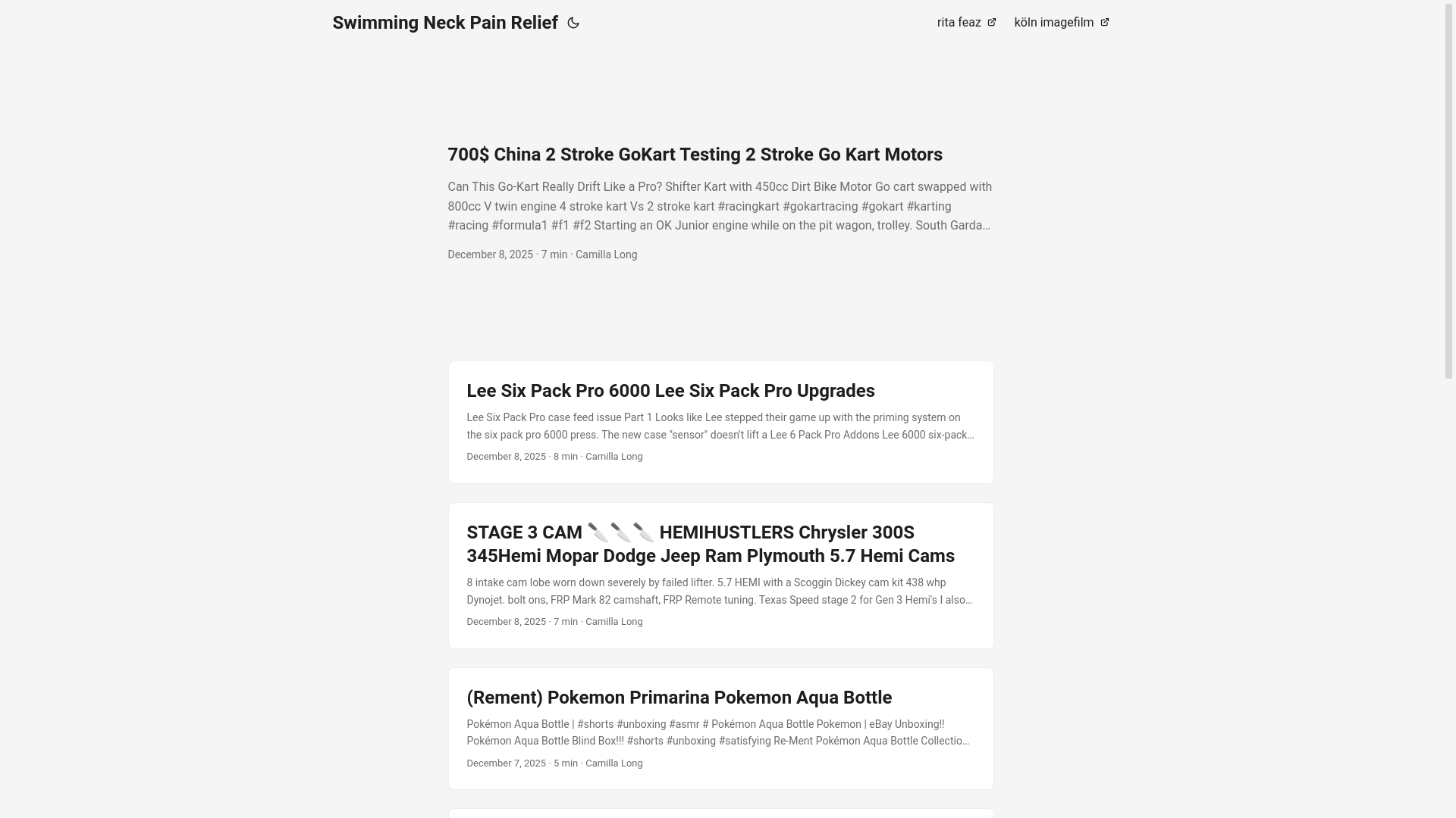 website screenshot of https://swimmingneckpainrelief.pages.dev/