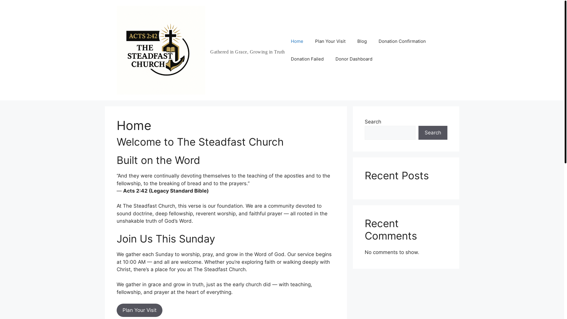 website screenshot of https://steadfastnewburgh.org/