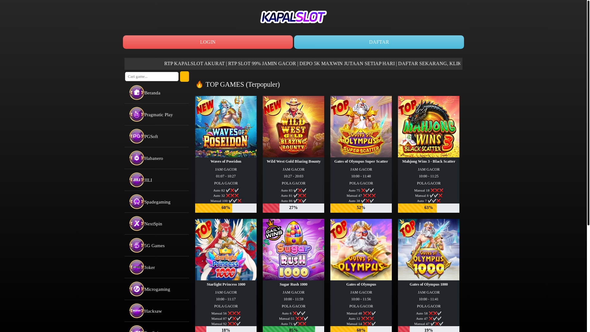 website screenshot of https://rtpkapal8.xyz/