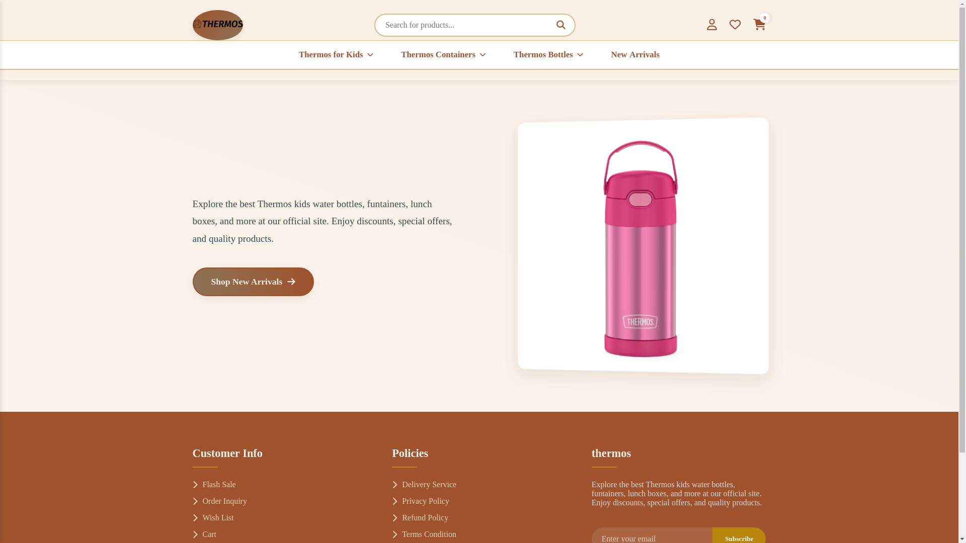 website screenshot of https://thermosusa.shop