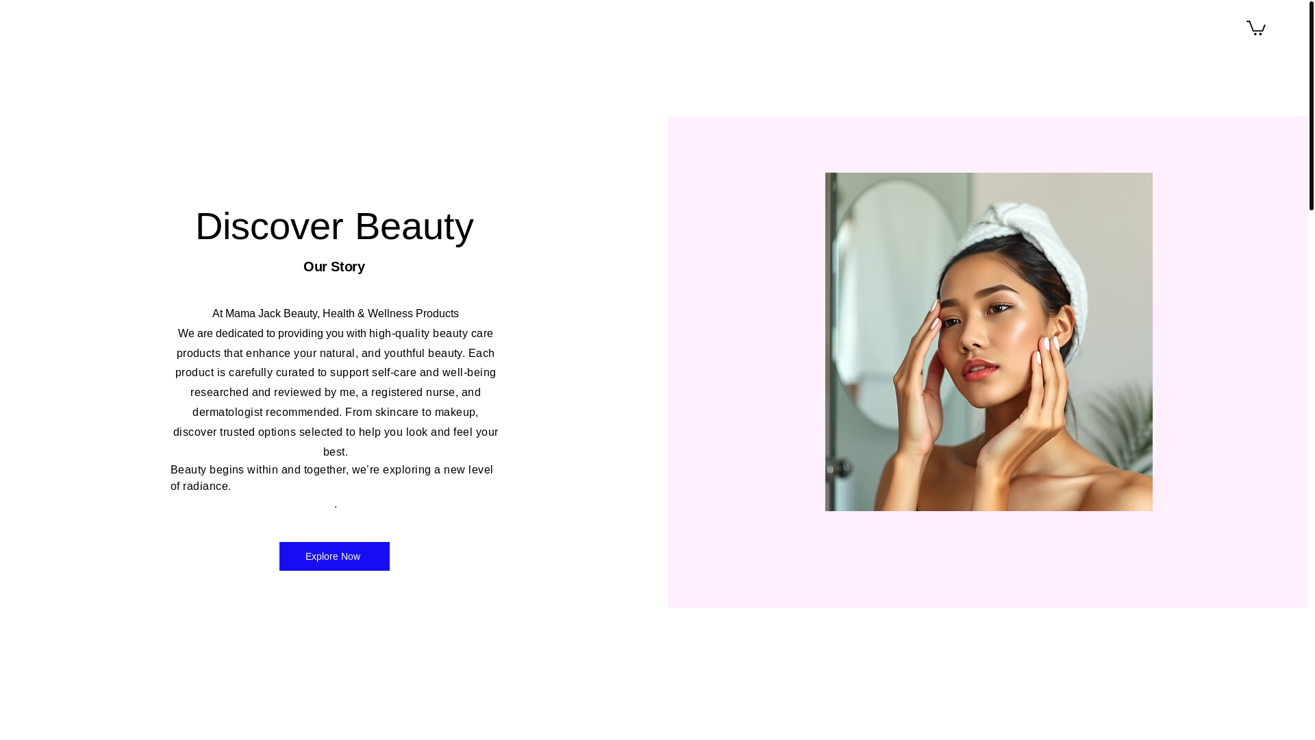 website screenshot of https://mamajackbeauty.com/