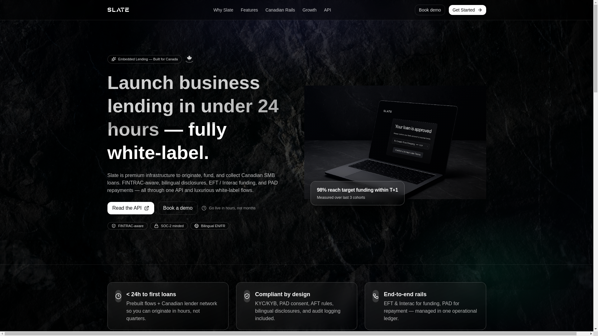 website screenshot of https://tryslatehq.com/