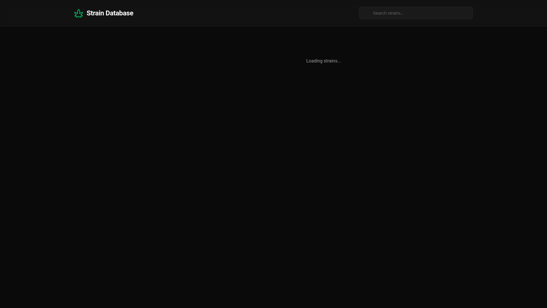 website screenshot of https://strain-database.pages.dev/