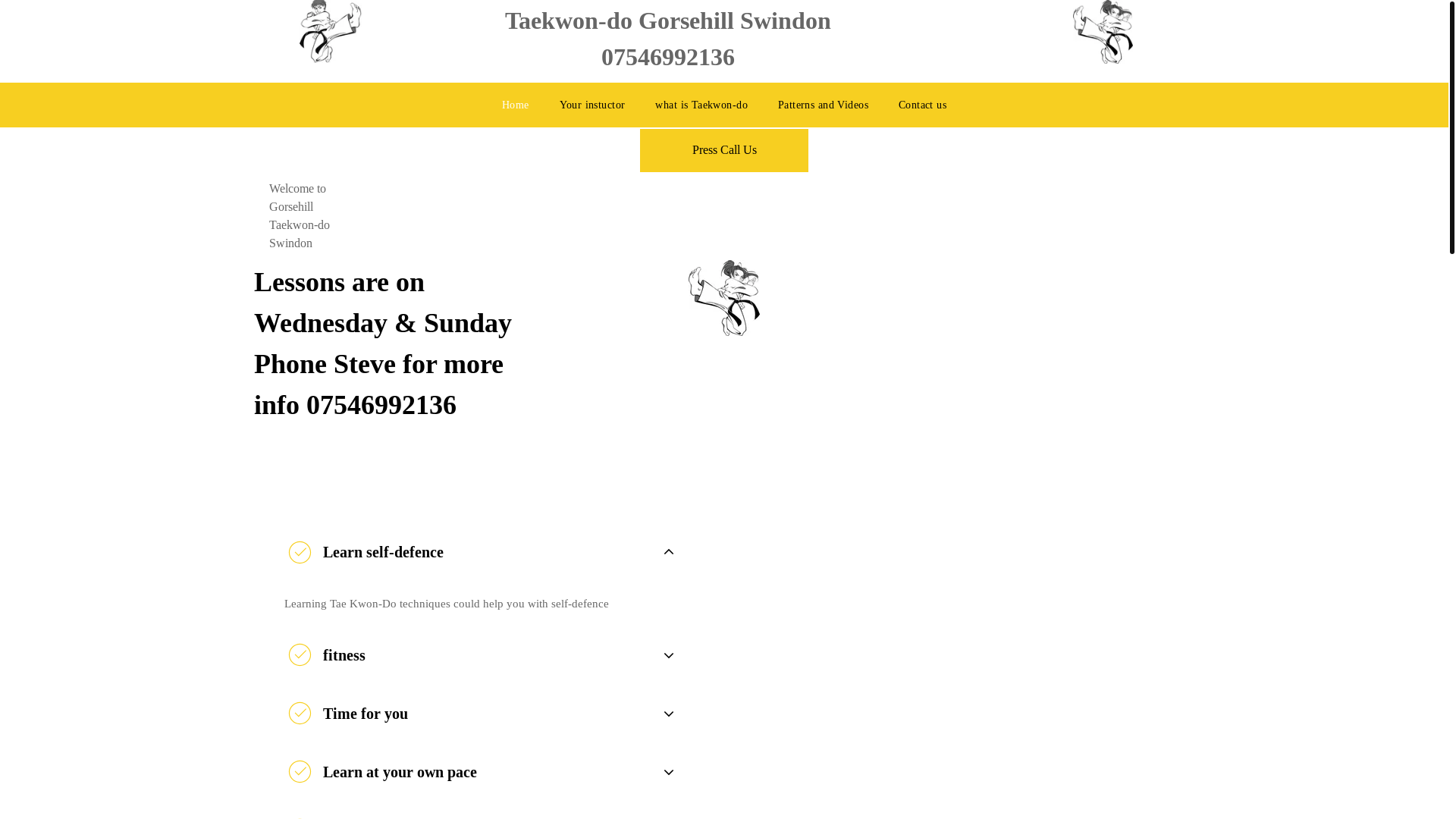 website screenshot of https://gorsehilltaekwondo.com/