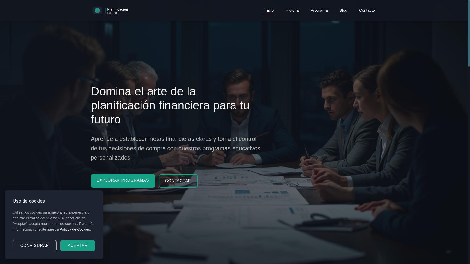website screenshot of https://planificacionfuturista.com/