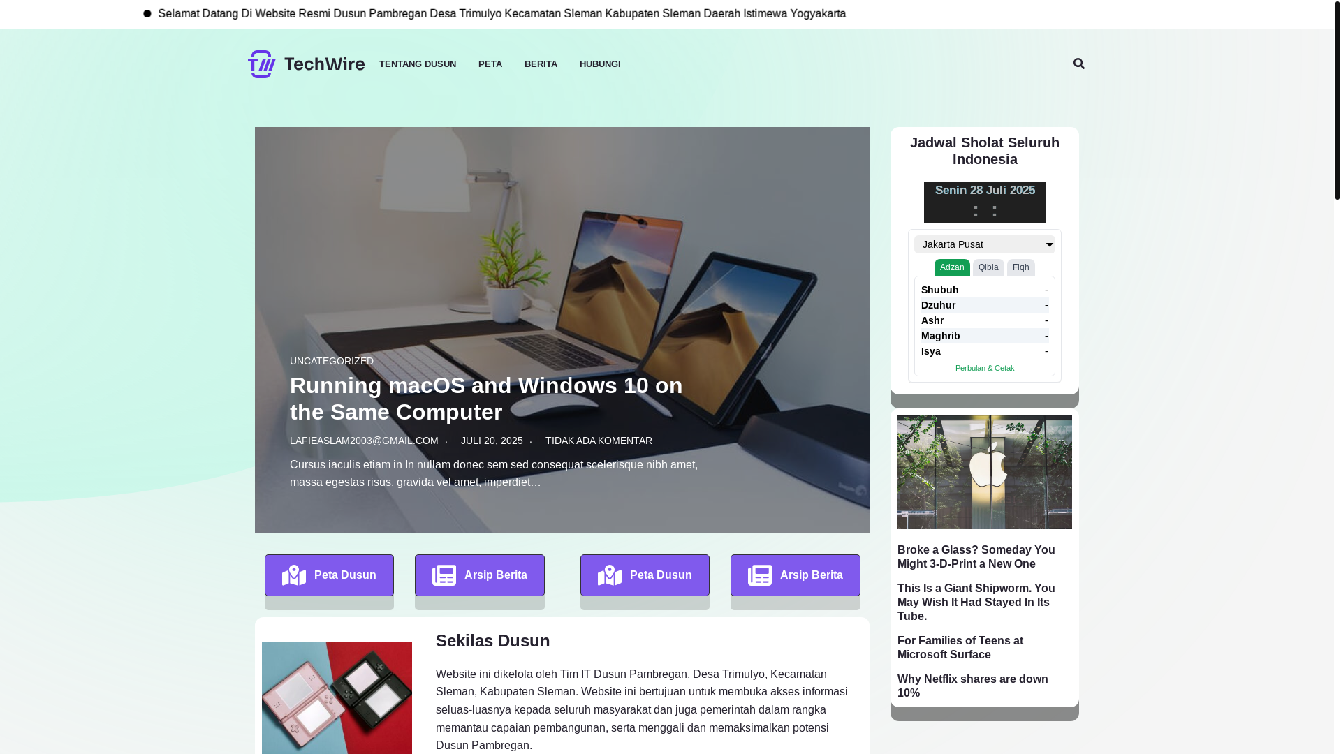 website screenshot of https://pambregan.online/