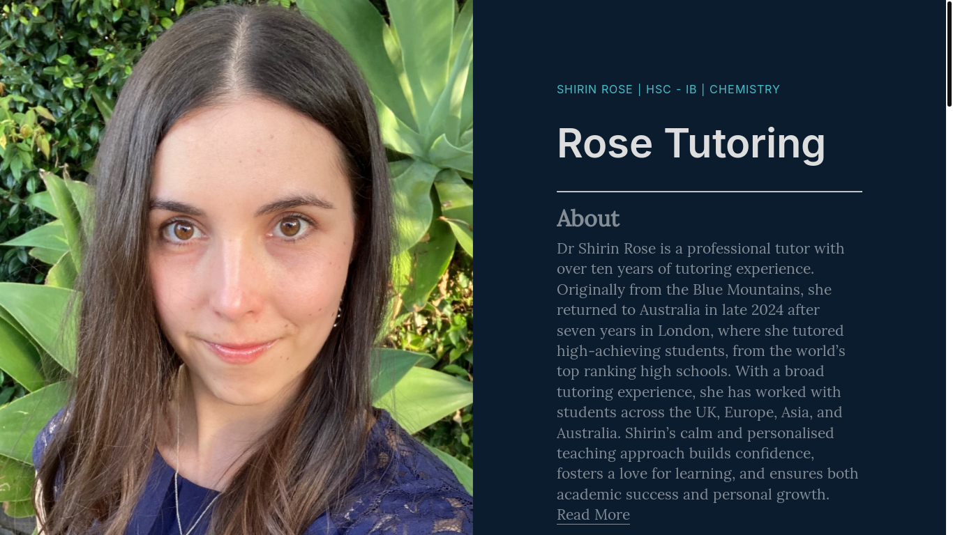 website screenshot of https://rose-tutoring-website.pages.dev/
