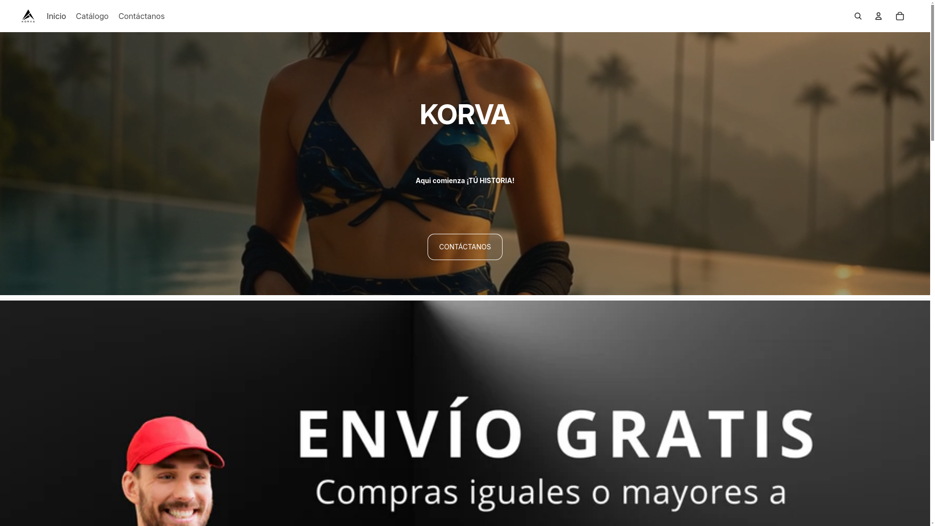 website screenshot of https://korva.com.co/