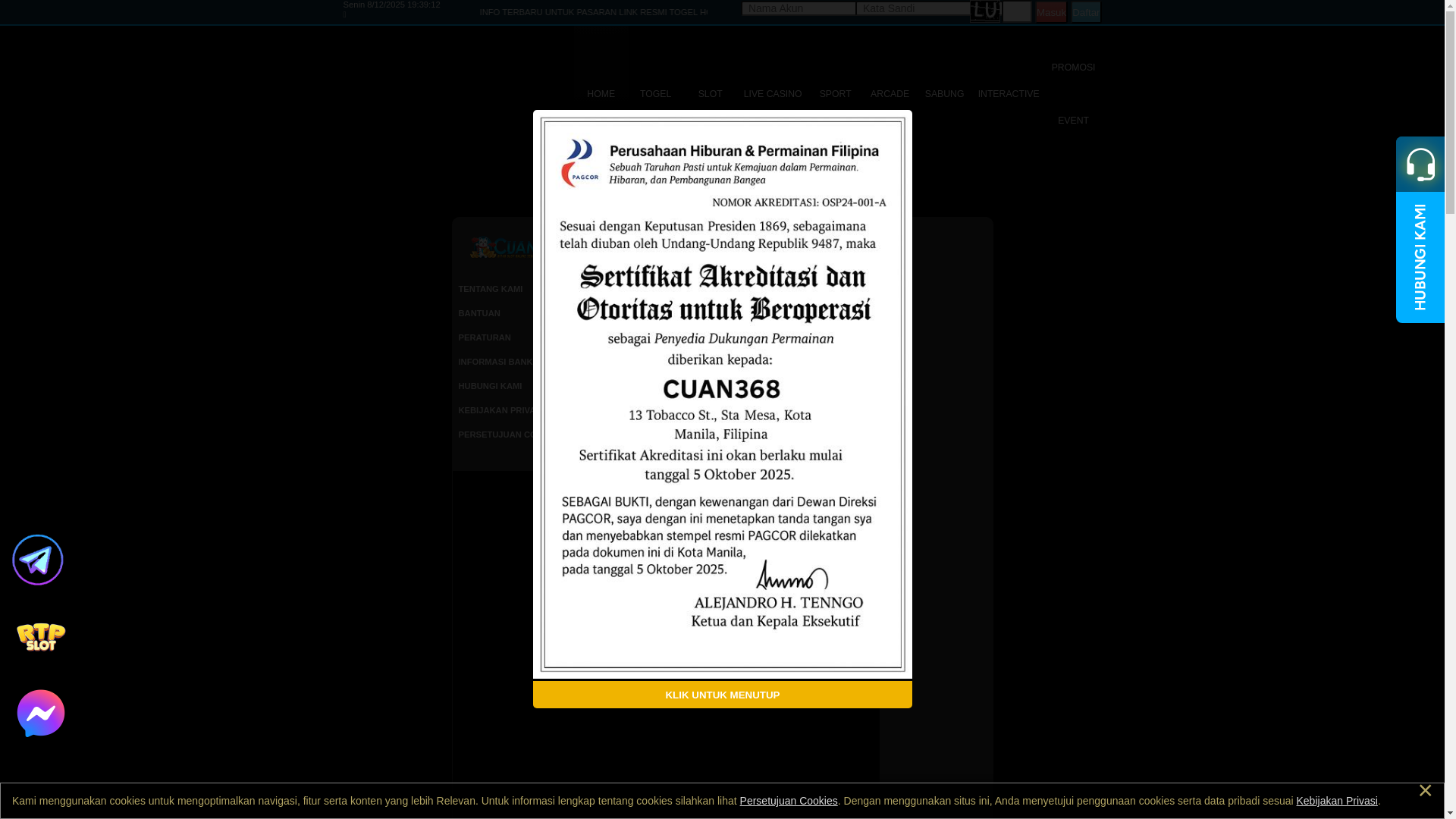 website screenshot of https://cuan368c.xyz/