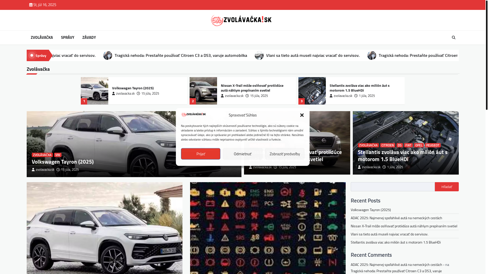 website screenshot of https://zvolavaciaakcia.sk/