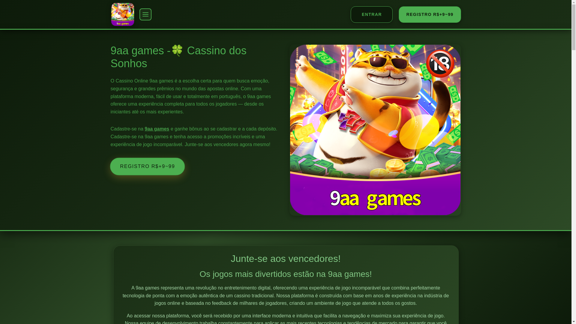 website screenshot of https://9aagames.com/