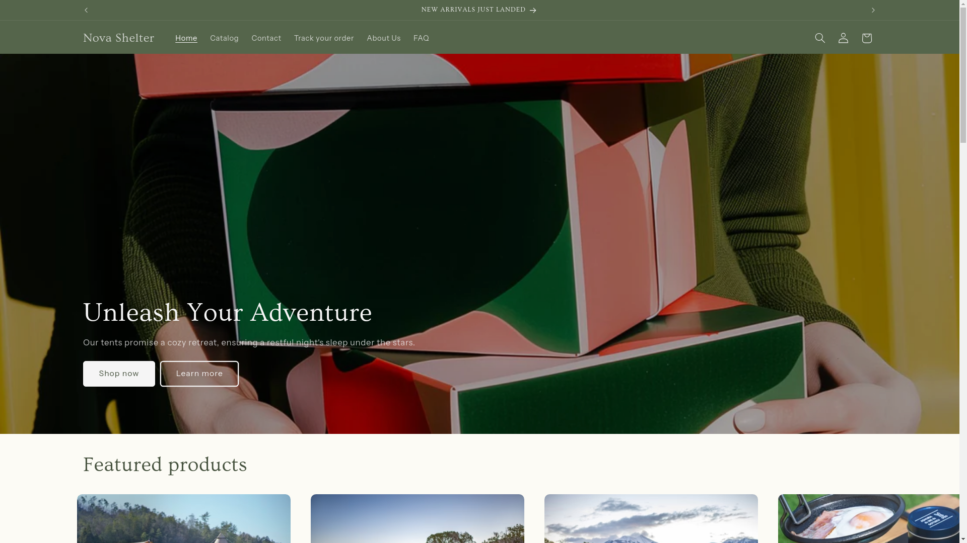 website screenshot of https://novashelter.xyz/