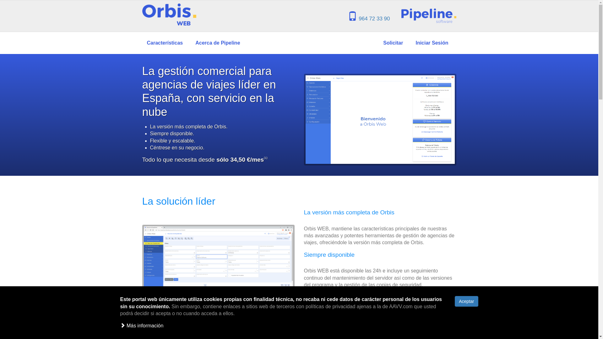 website screenshot of https://www.orbisweb.es/