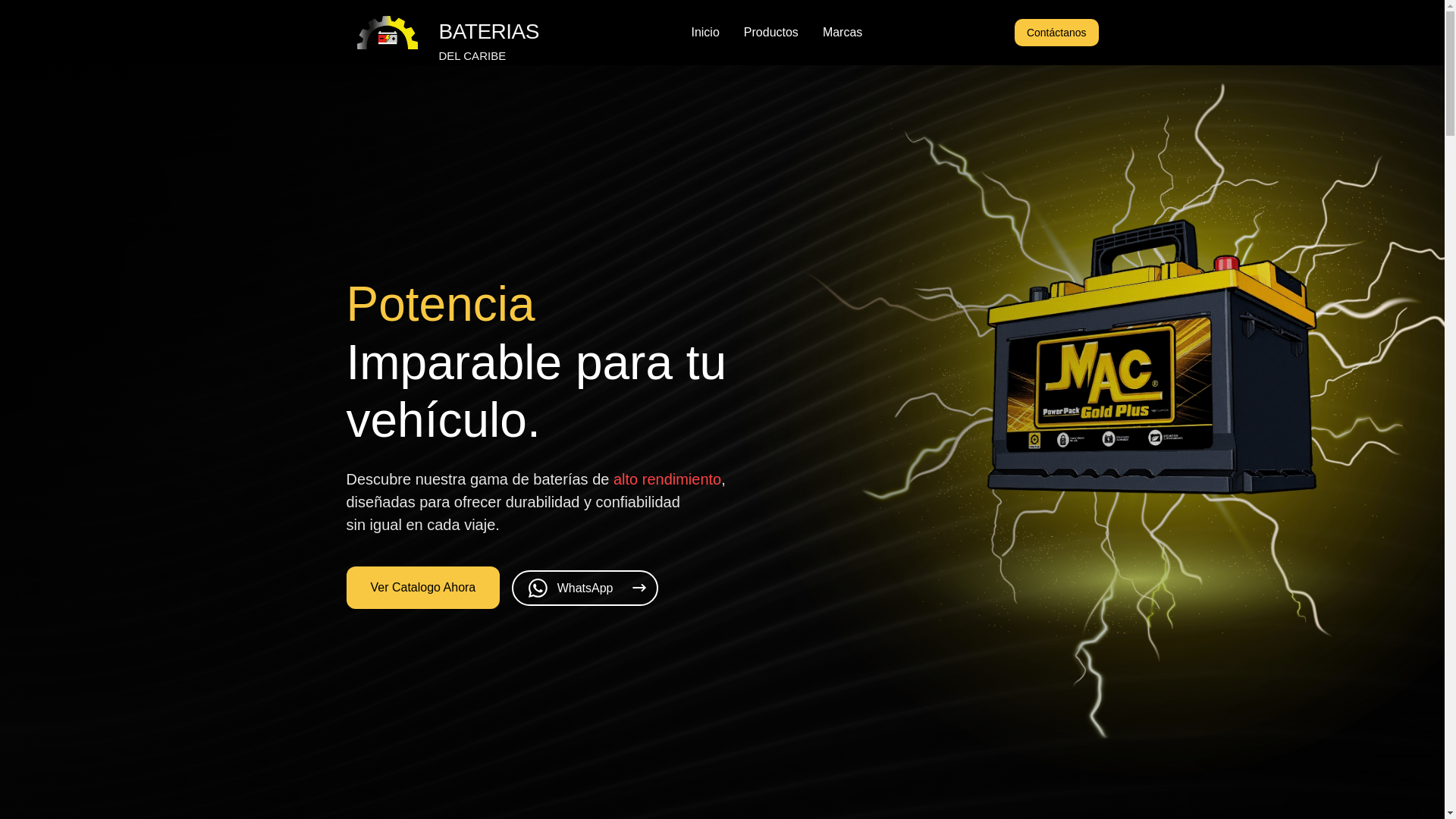 website screenshot of https://bateriasdelcaribe.com.co/