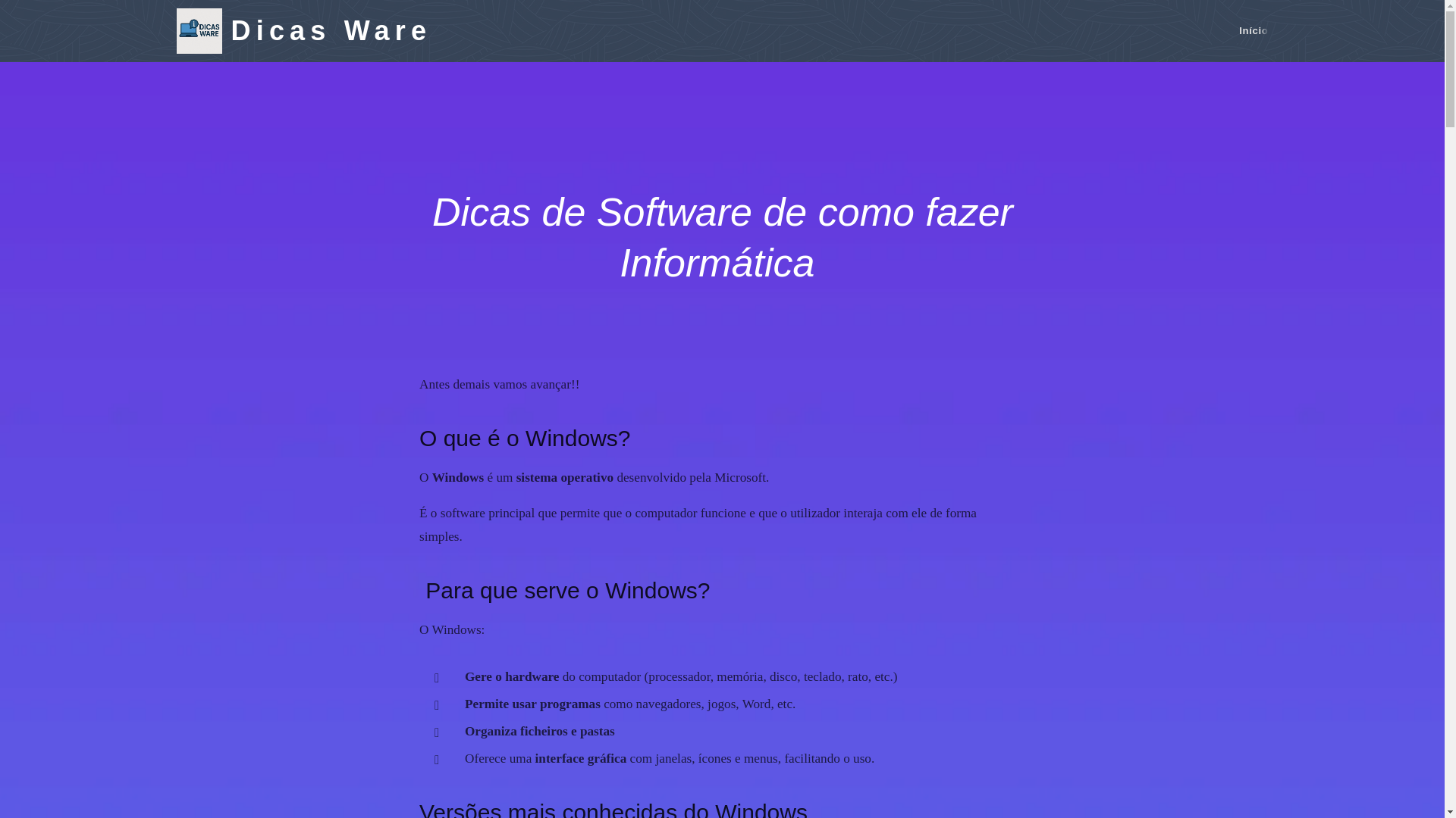 website screenshot of https://dicaware.pt/