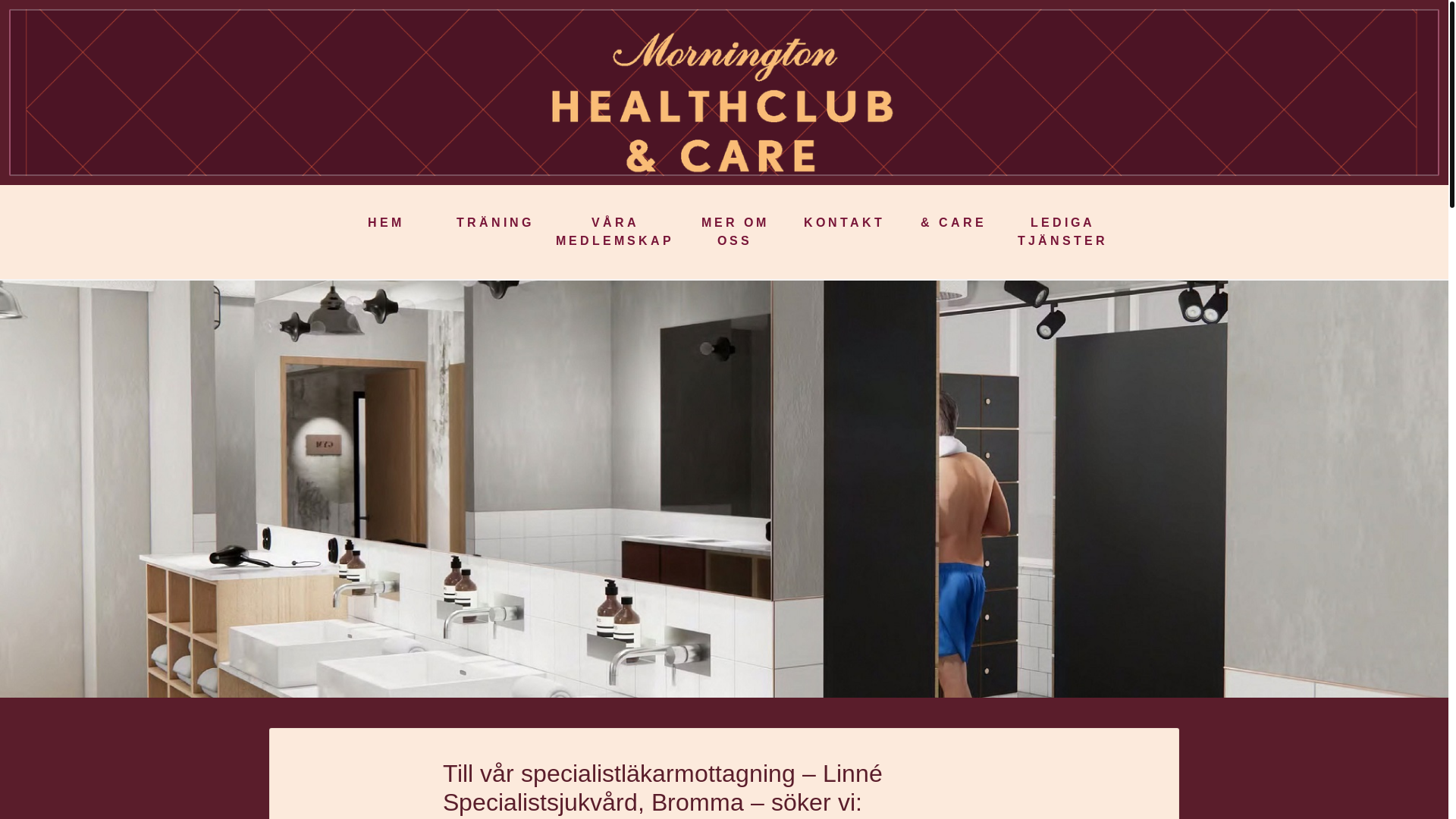 website screenshot of https://www.morningtonhealthclubandcare.se/LedigaTj%C3%A4nster