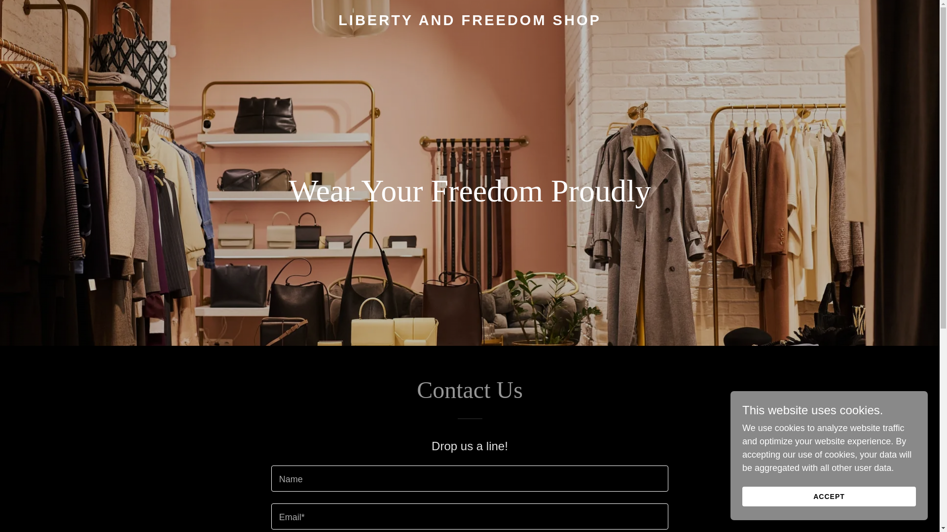 website screenshot of https://shoplibertyandfreedom.com/