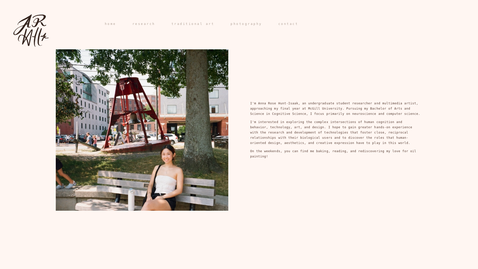 website screenshot of https://annarosehuntisaak.com/