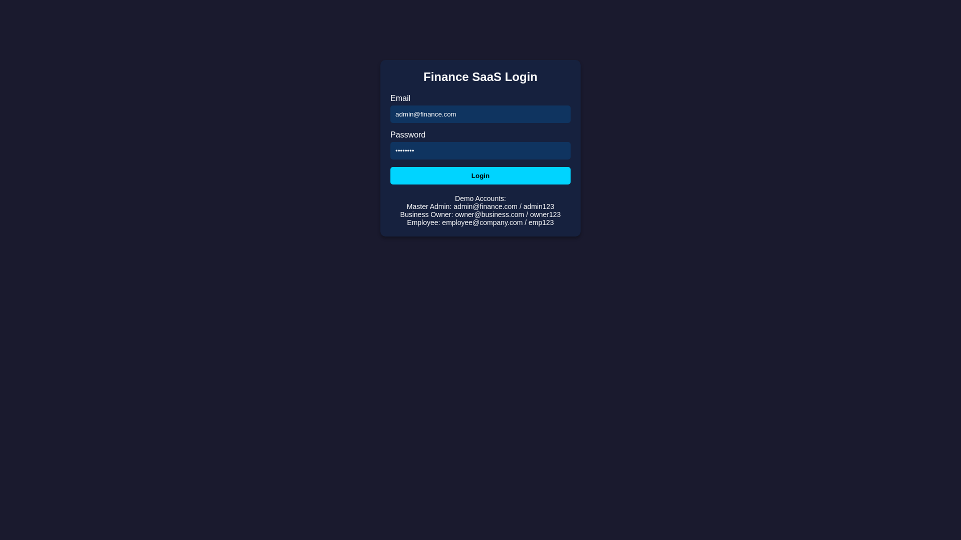 website screenshot of https://finance-saas-app.pages.dev/
