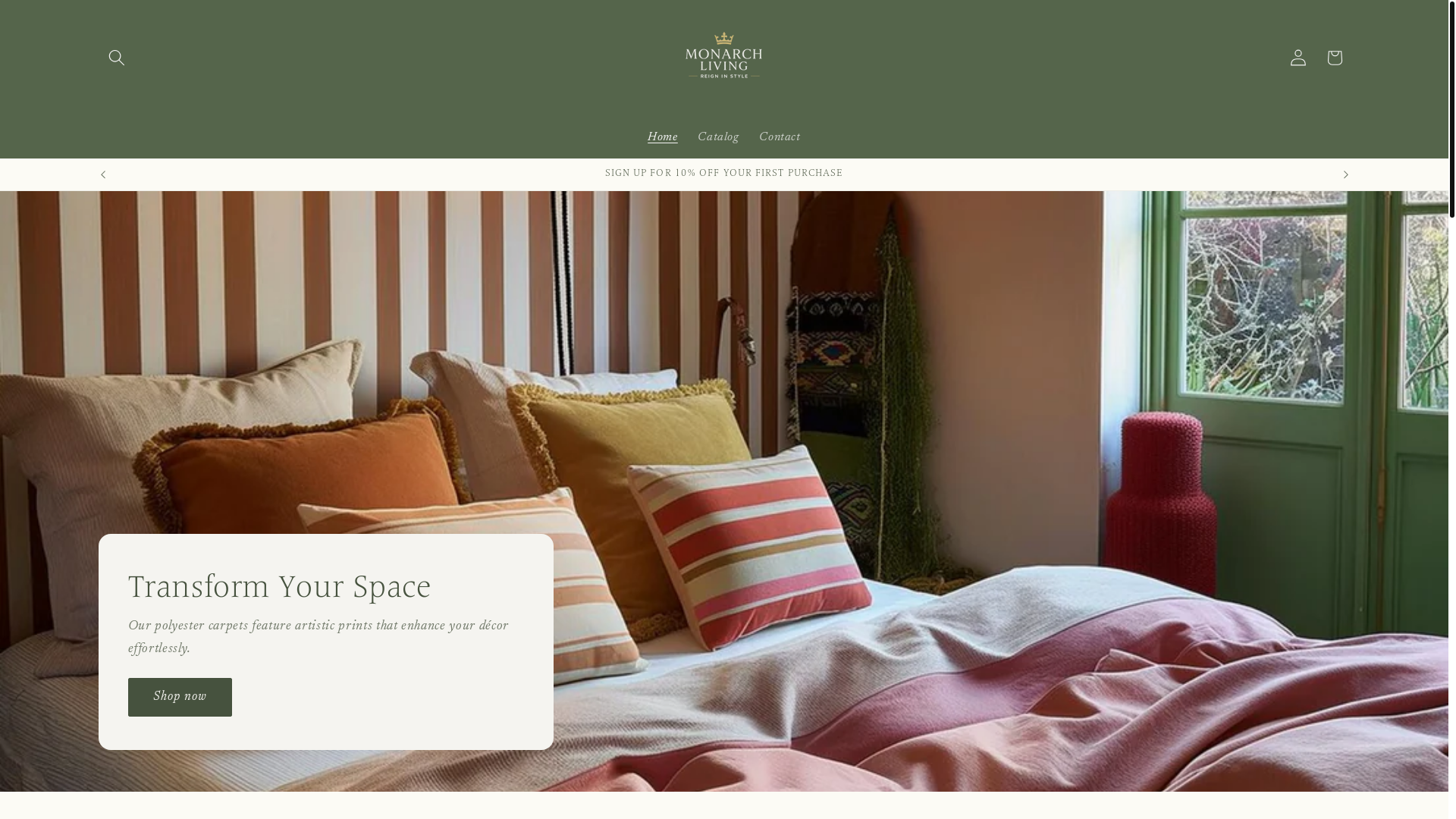 website screenshot of https://mornarch-living.com/