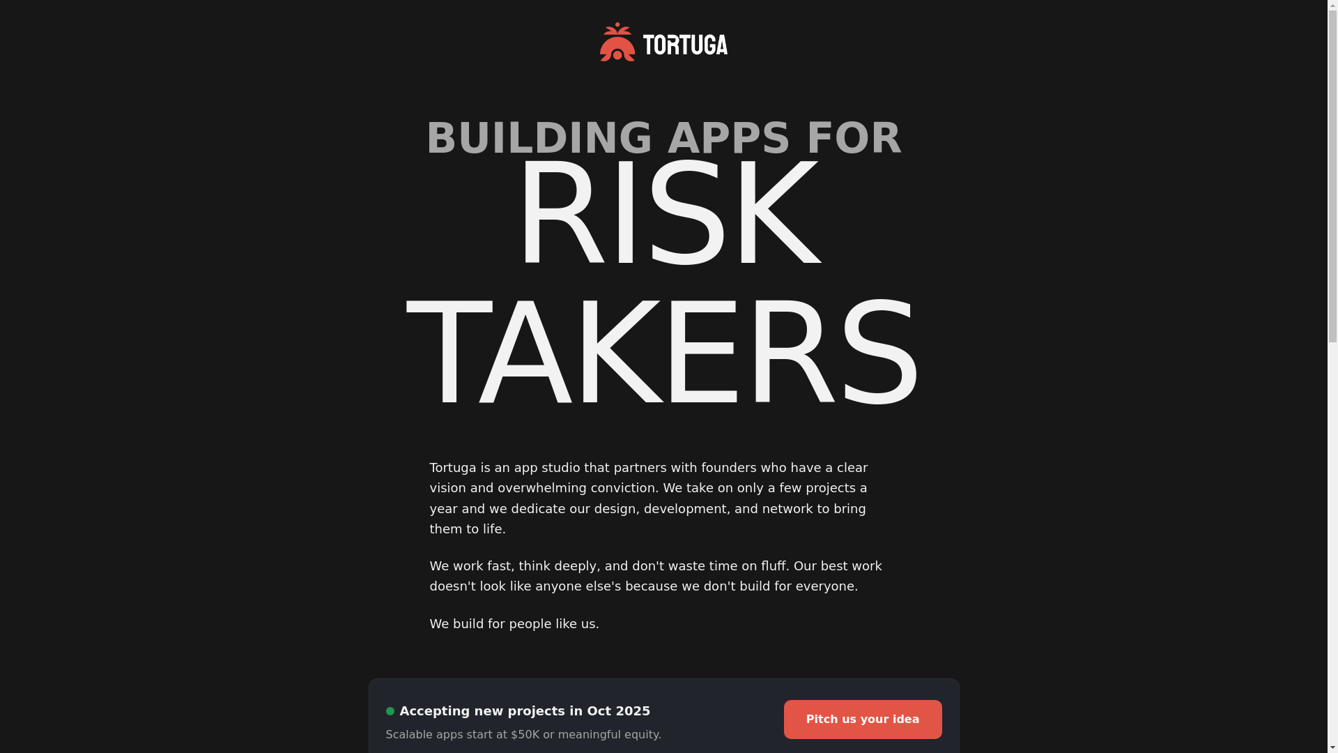 website screenshot of https://tortuga-website.pages.dev/