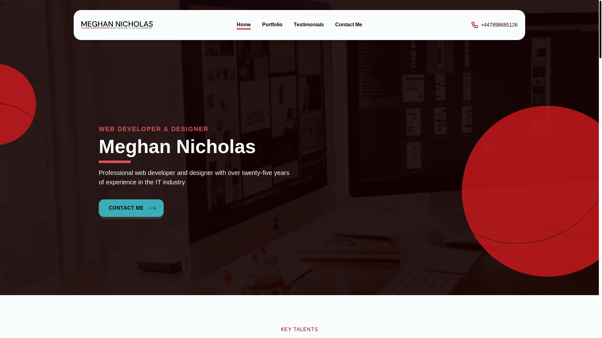 website screenshot of https://meghannicholas.pages.dev/