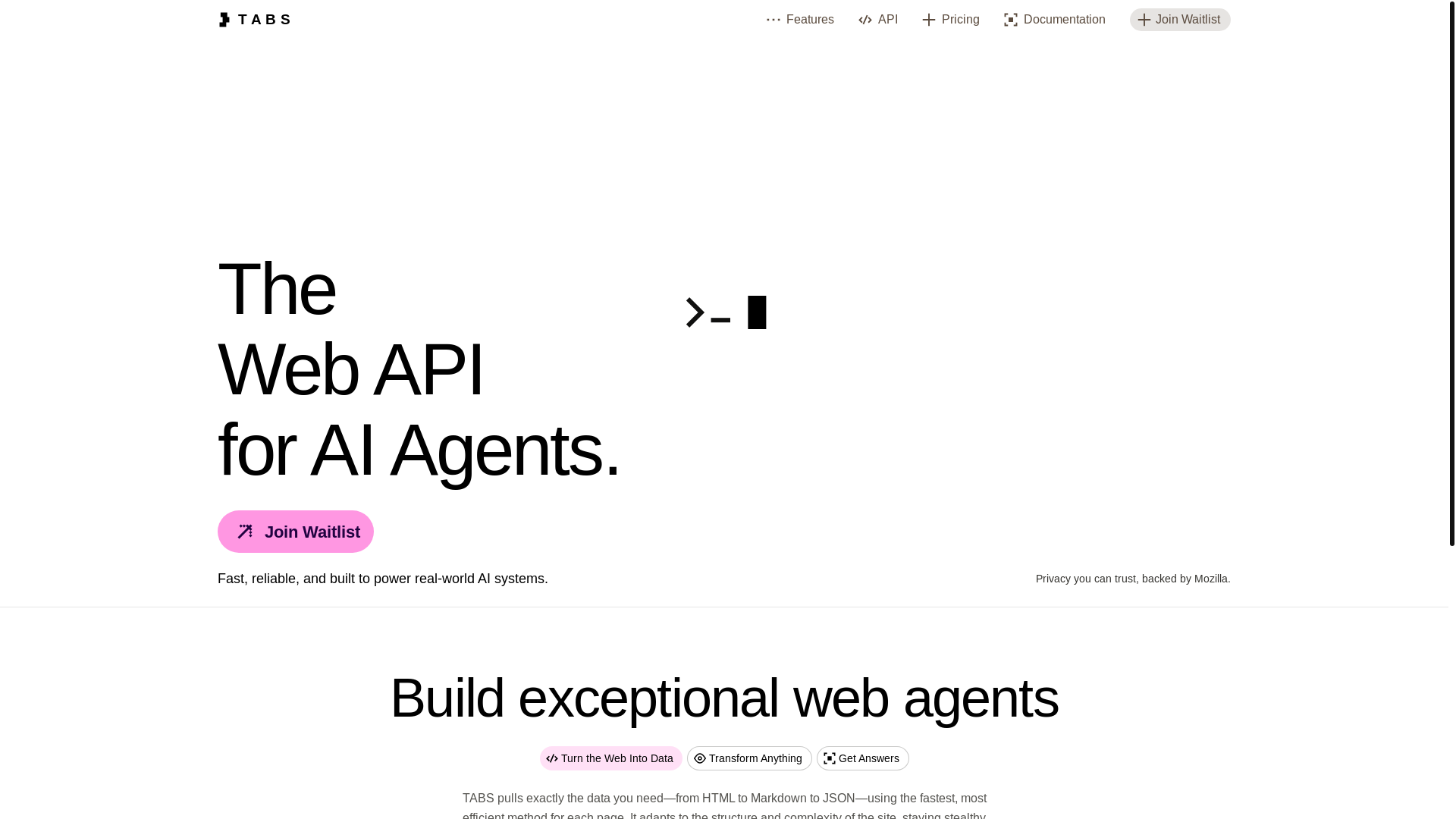 website screenshot of https://tabstack-7u4.pages.dev/