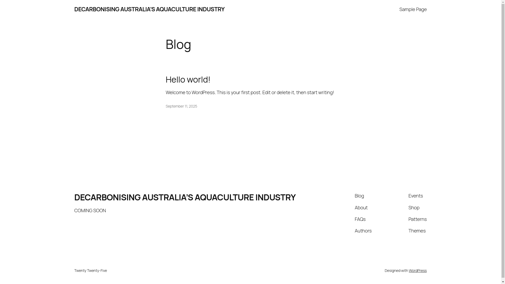 website screenshot of https://decarbonisingseafood.com.au/