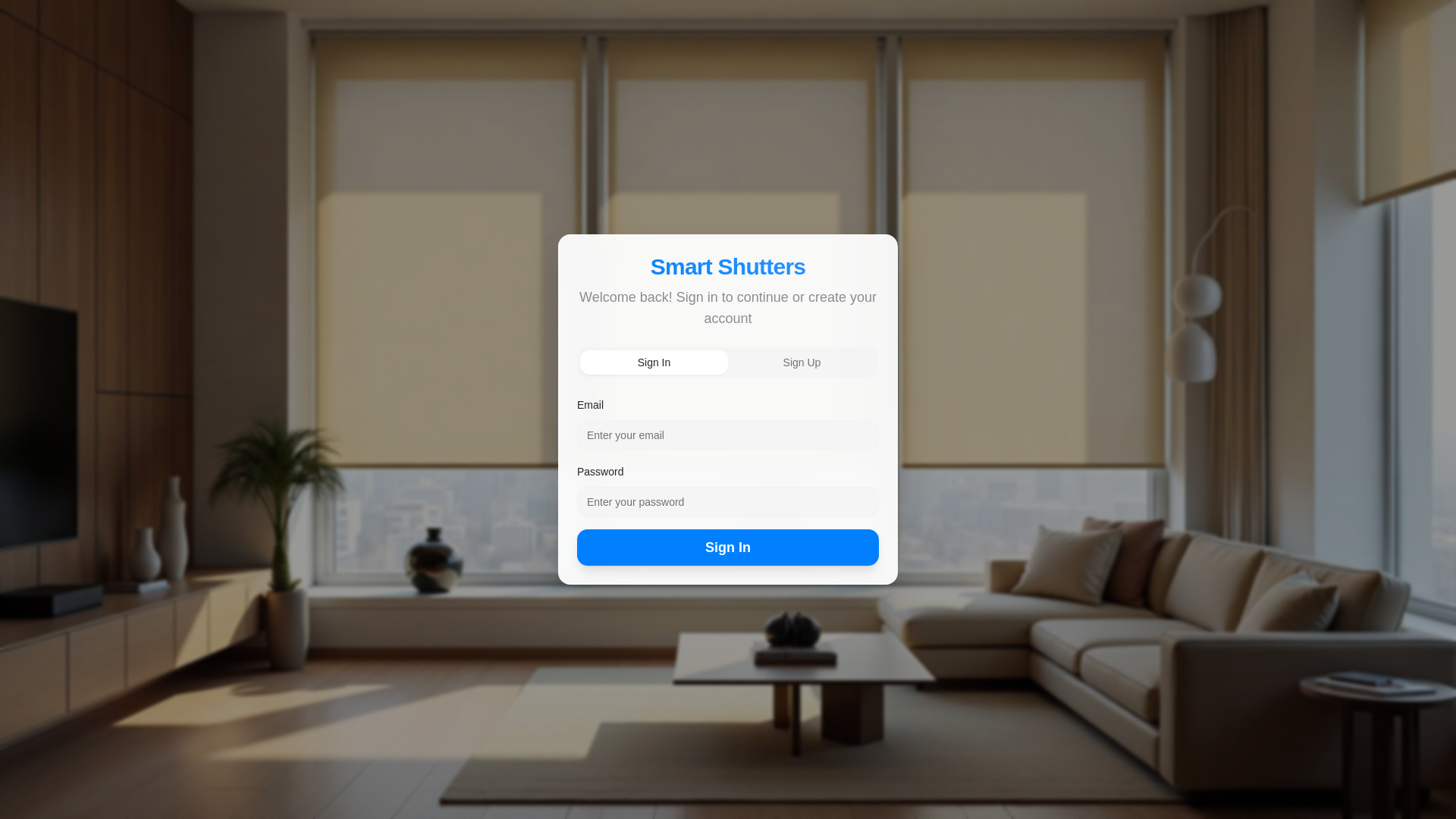 website screenshot of https://smartshutters.app/