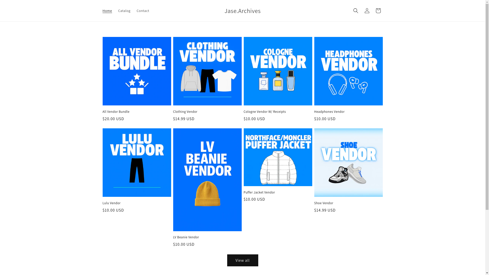 website screenshot of https://jasearchives.shop/