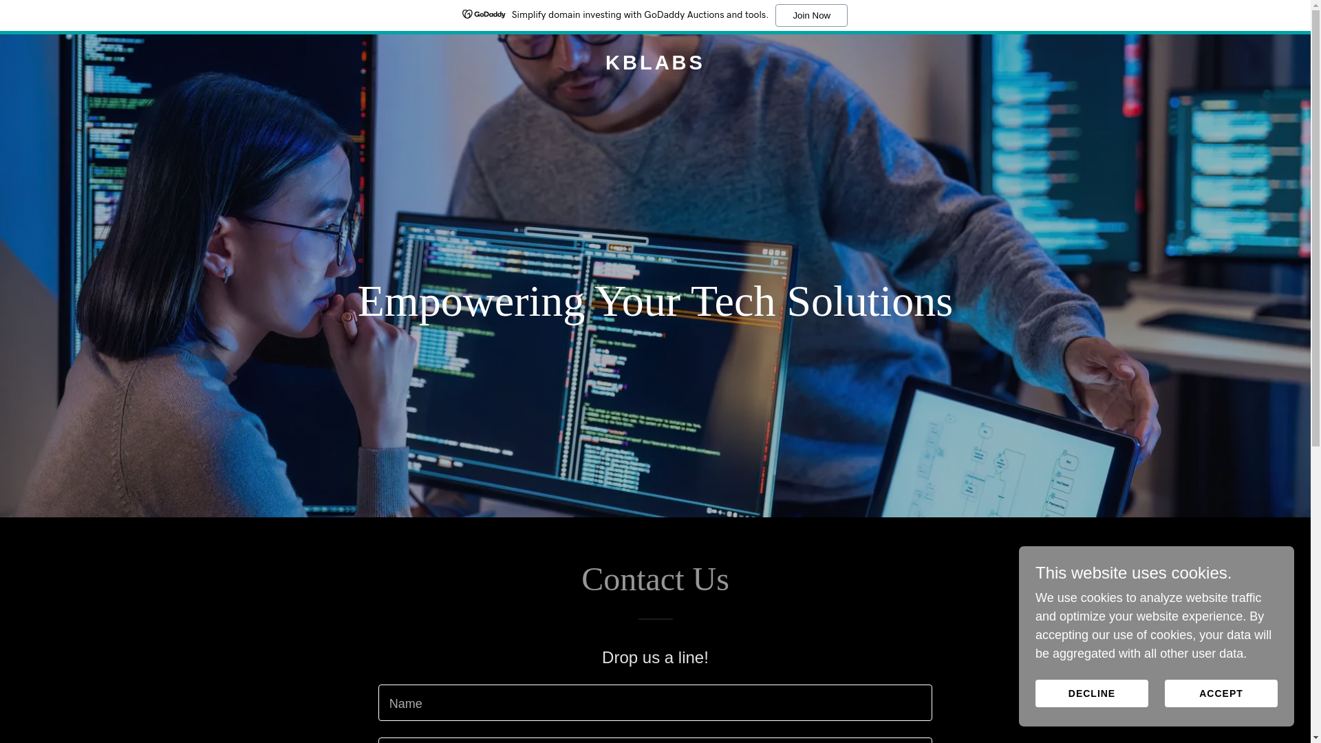 website screenshot of https://kblabstech.com/