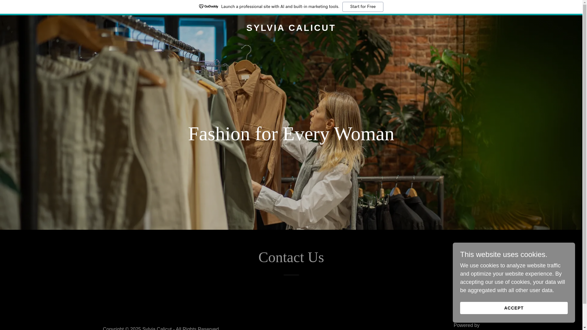 website screenshot of https://sylviacalicut.in/