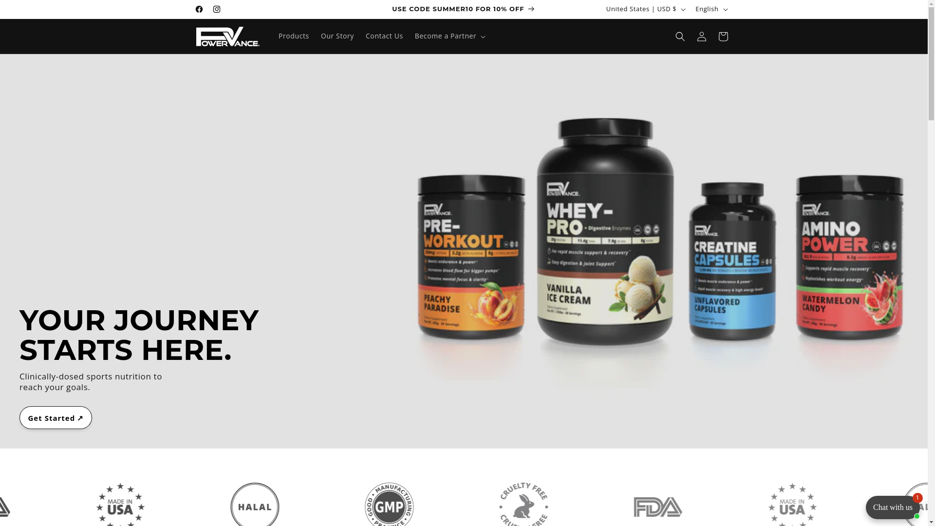 website screenshot of https://powervance.com.br/