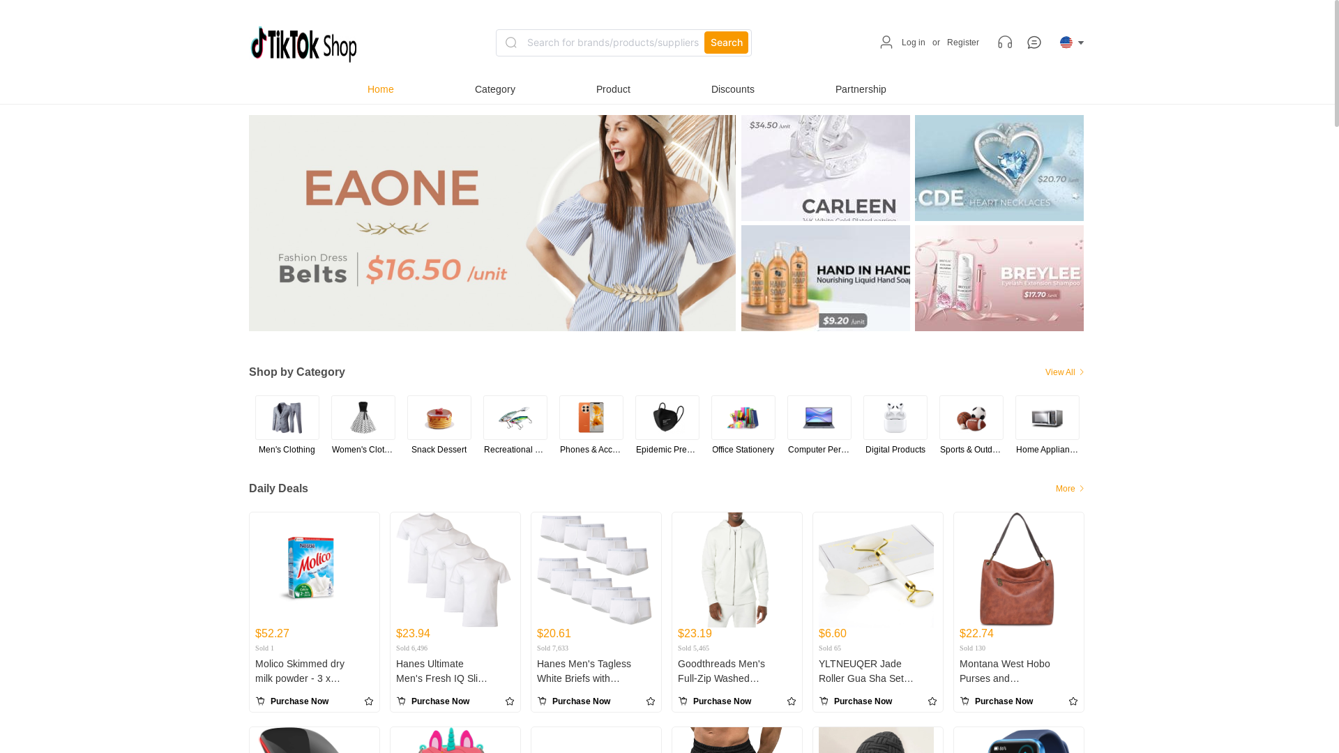 website screenshot of https://titok-shop.store/