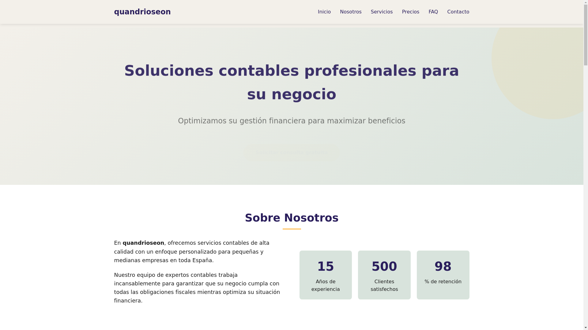 website screenshot of https://quandrioseon.com/