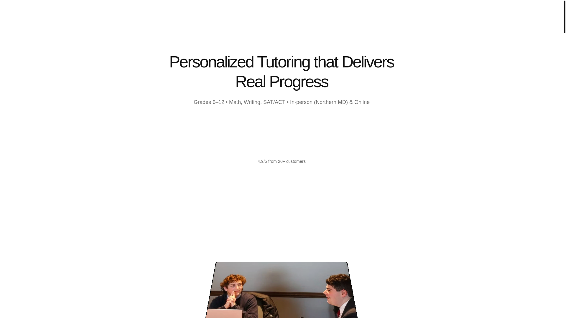 website screenshot of https://kylerudichtutoring.com/