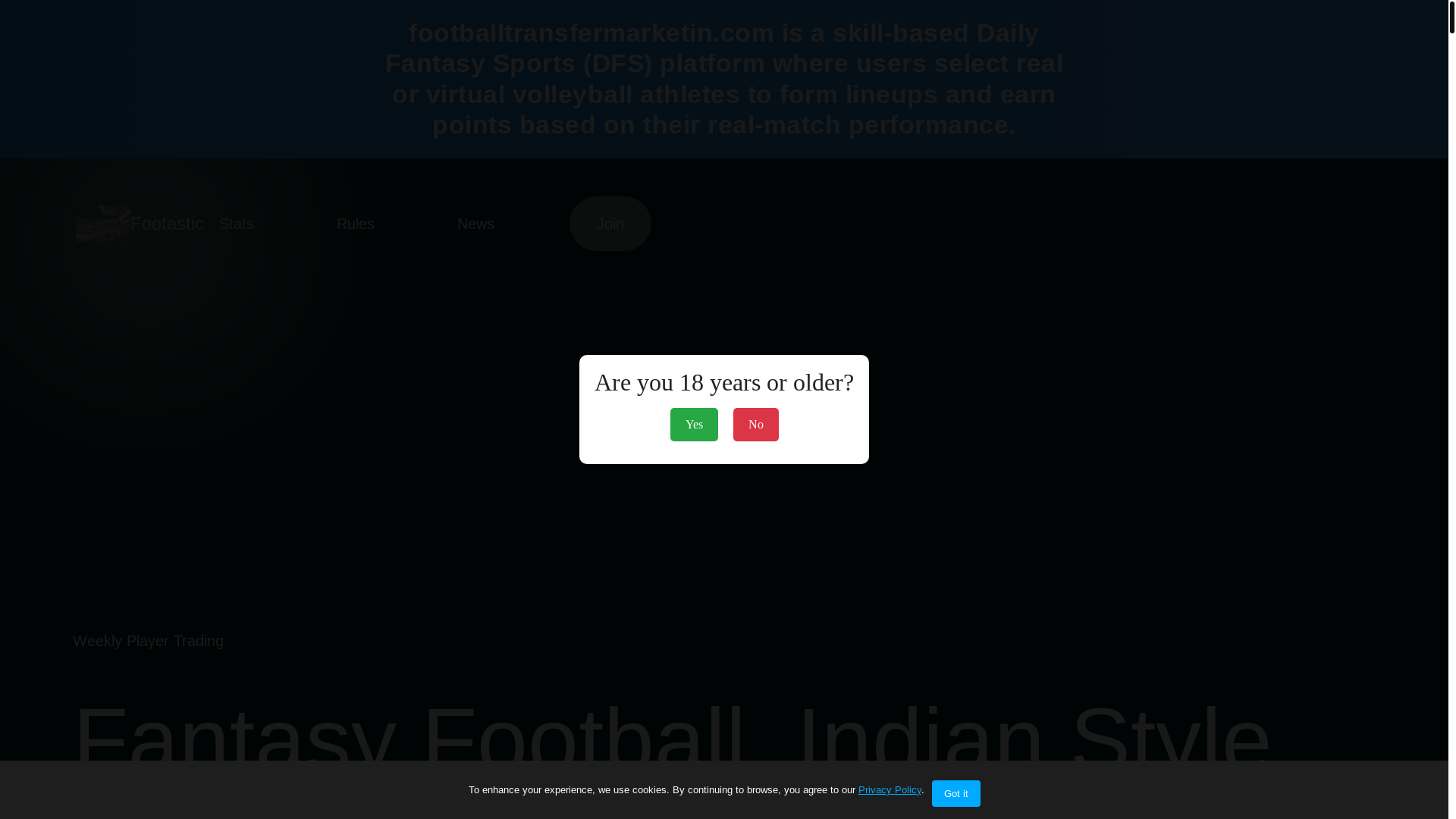 website screenshot of https://footballtransfermarketin.com/