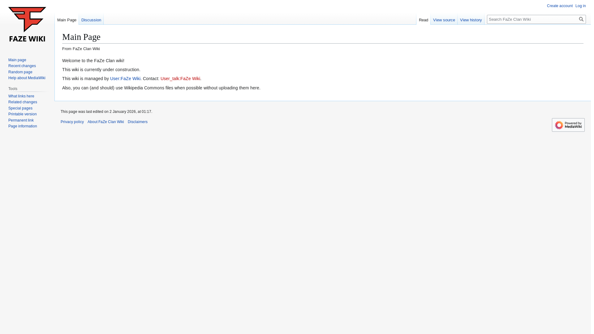 website screenshot of https://faze.wiki/