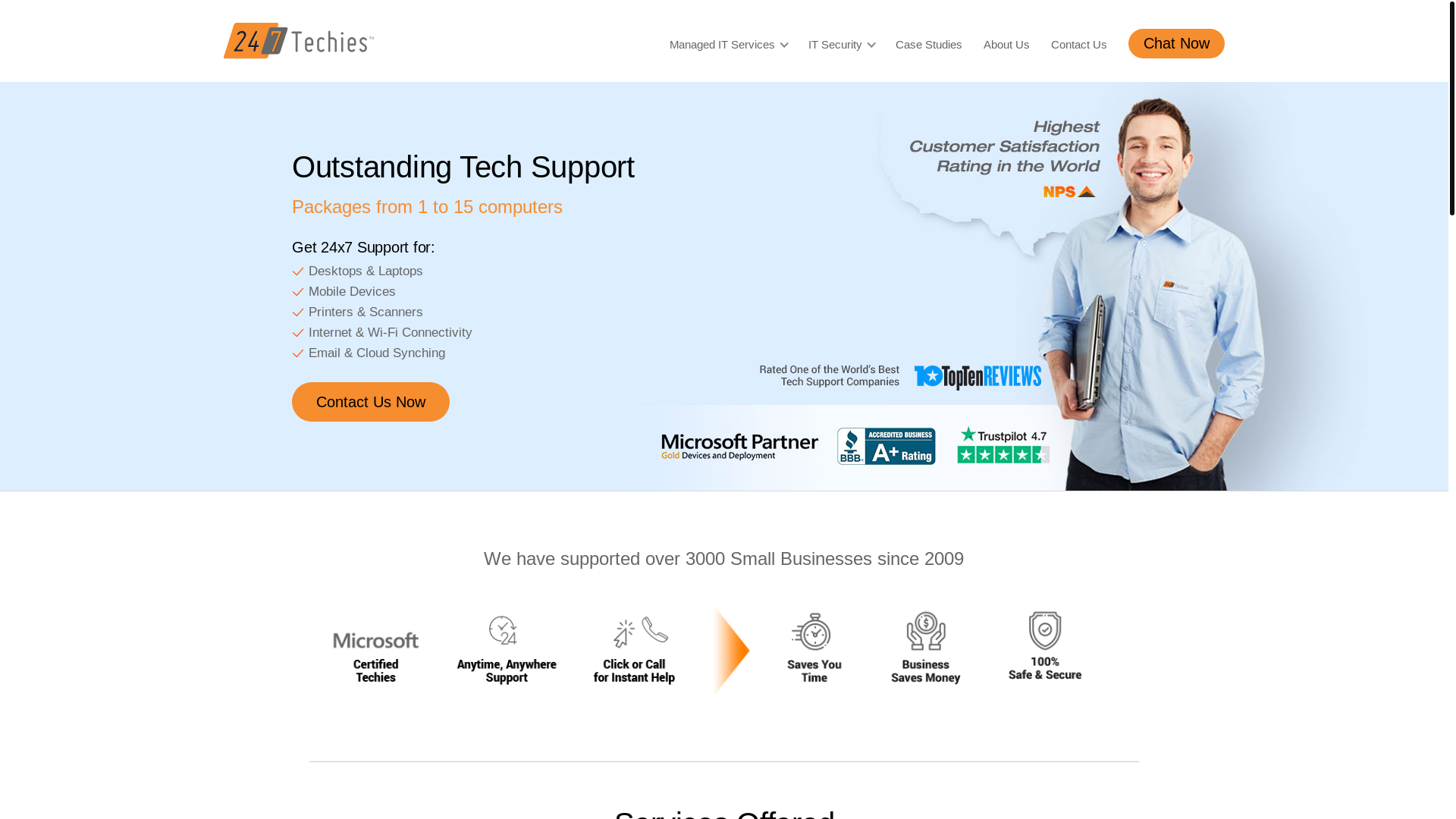 website screenshot of https://www.247techies.com/
