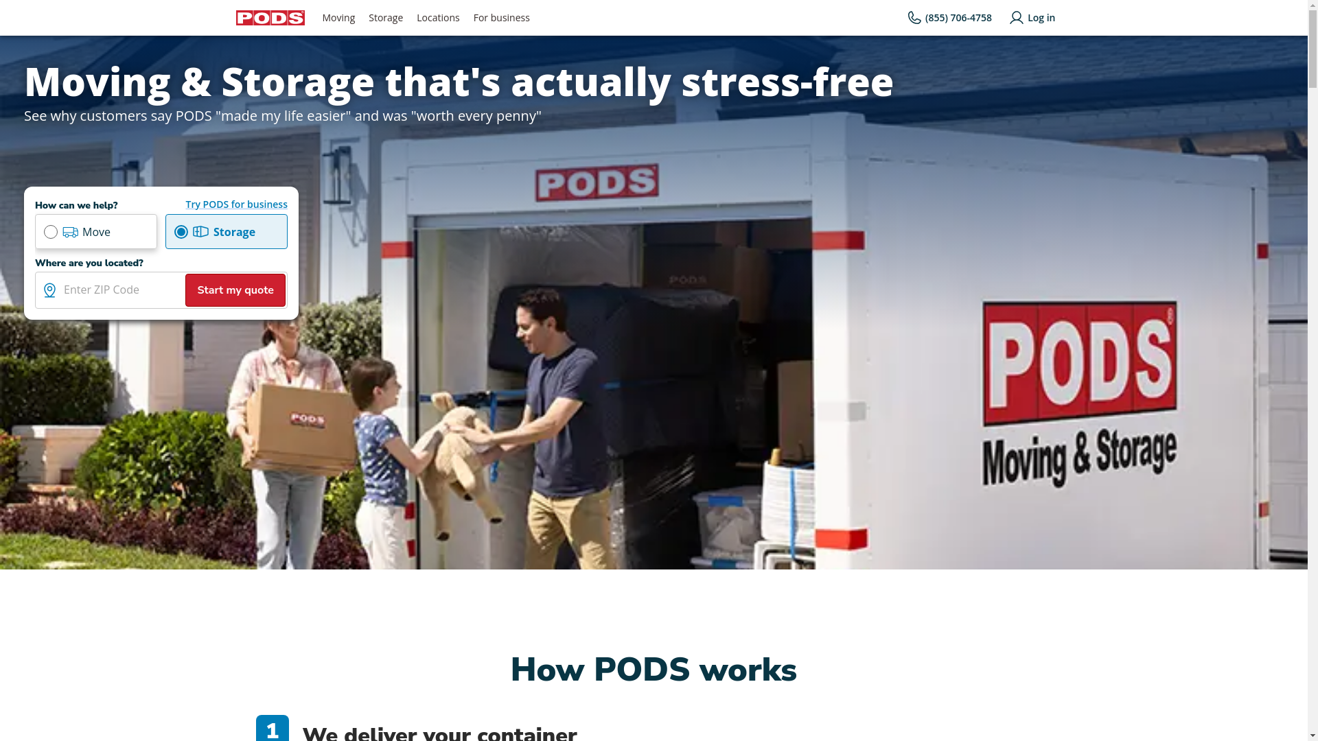 website screenshot of https://pods-mock.azcontentstackapps.com/