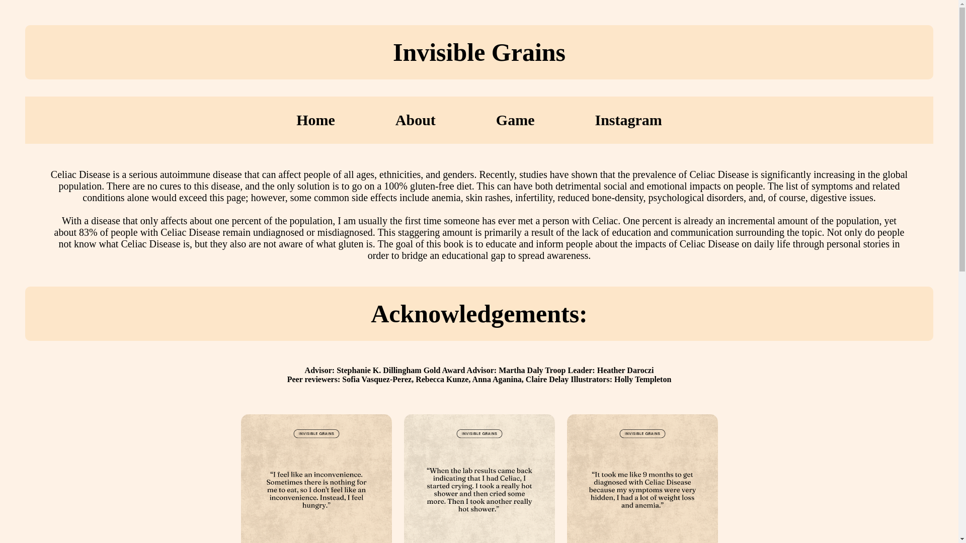 website screenshot of https://invisiblegrains.org/