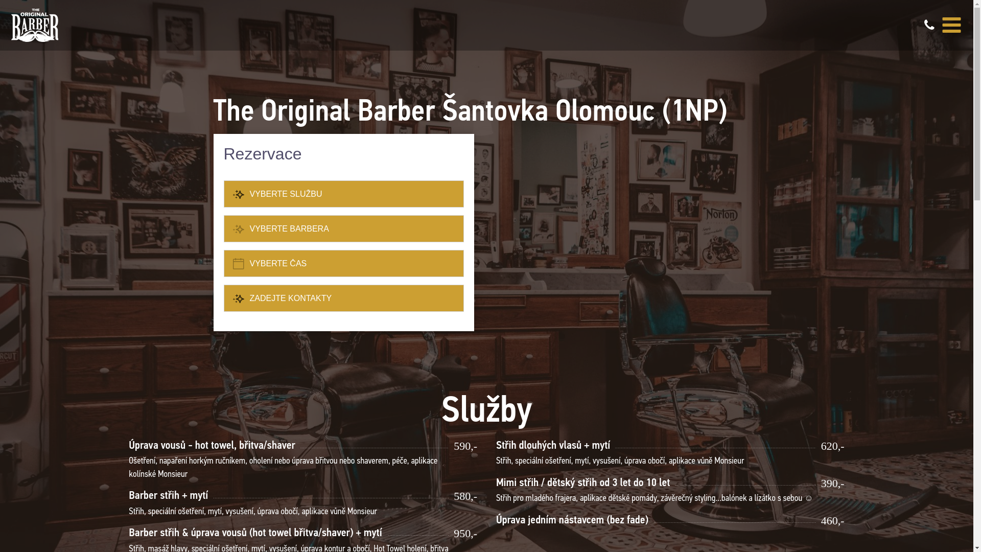 website screenshot of https://barbersantovka.cz/
