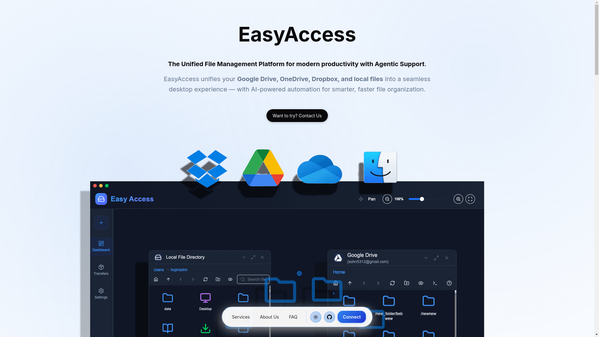 website screenshot of https://easyaccess.dev/