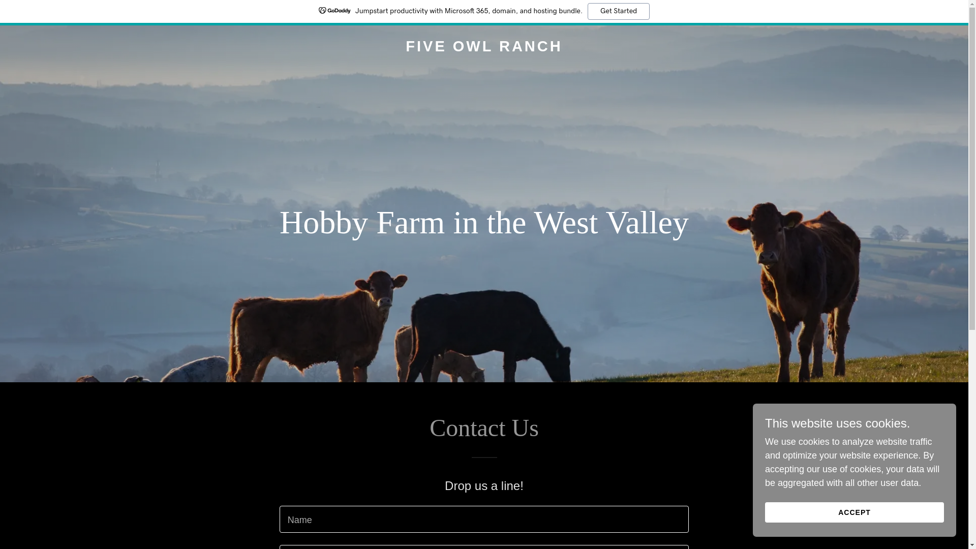 website screenshot of https://fiveowlranch.com/