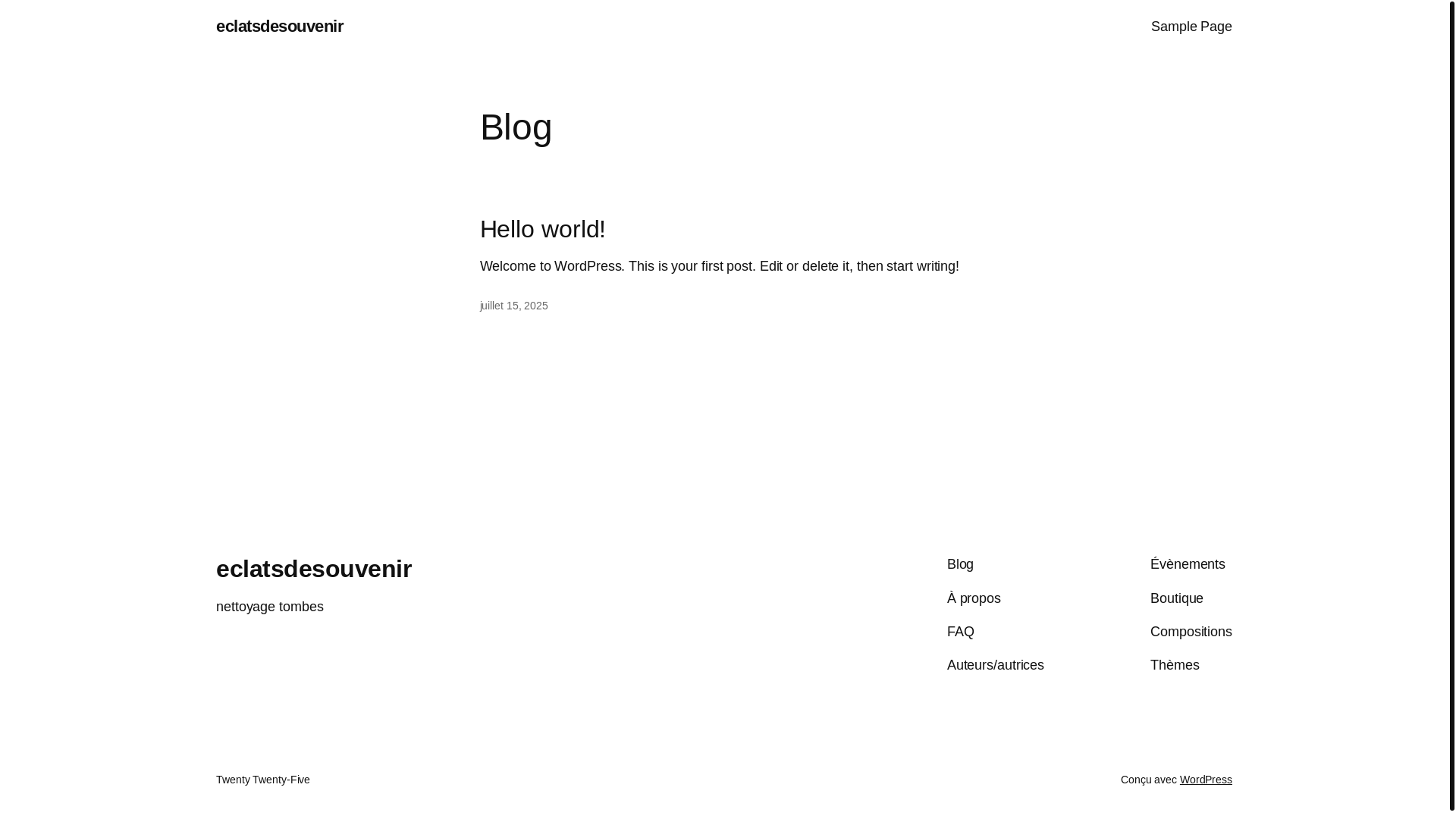website screenshot of https://eclatsdesouvenir.fr/