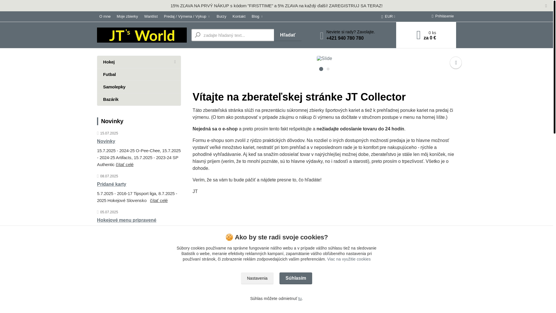 website screenshot of https://jtcollector.sk/