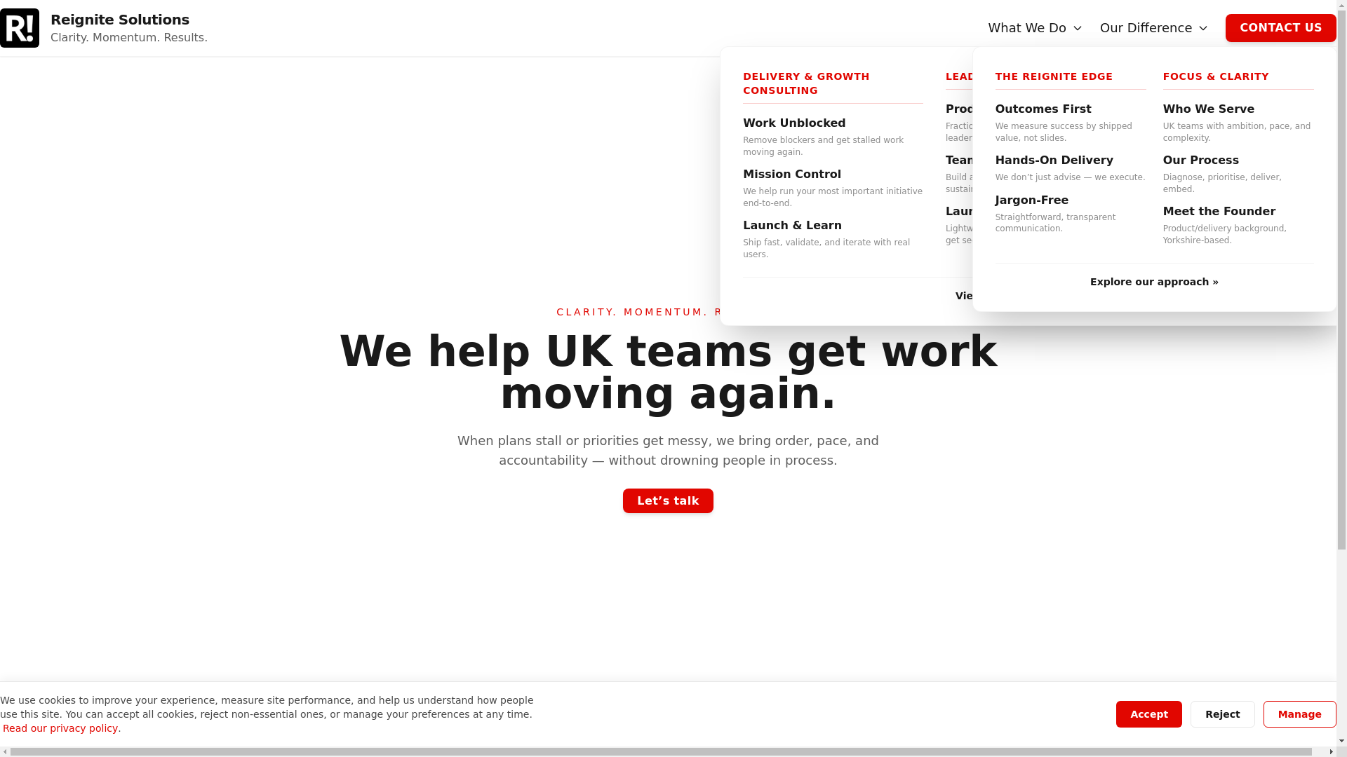 website screenshot of https://reignitesolutions-github-io.pages.dev/