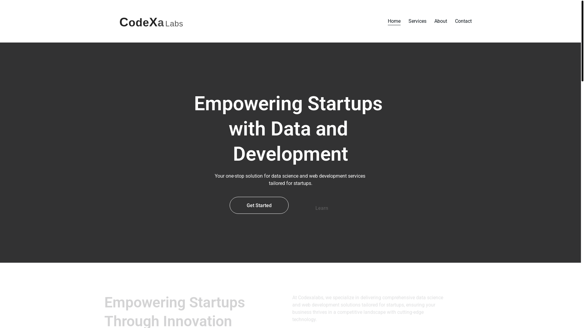 website screenshot of https://codexalabs.in/