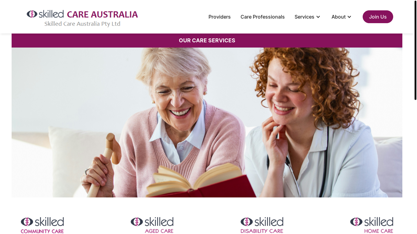 website screenshot of https://skilledcareaustralia-db6.pages.dev/