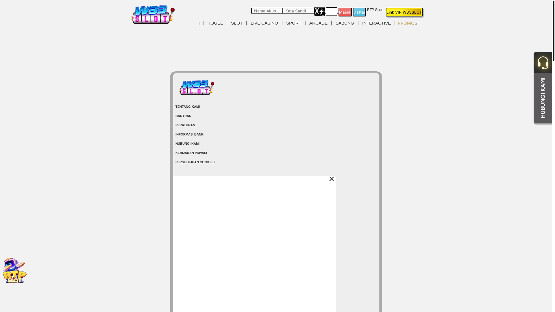 website screenshot of https://w33slotlive.com/